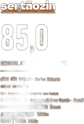 Chocolate Leve Frutado, da torrefação Sertãozinho Cafés Especiais
