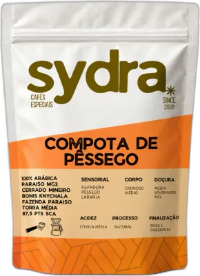 Compota De Pêssego, da torrefação Sydra Cafés Especiais