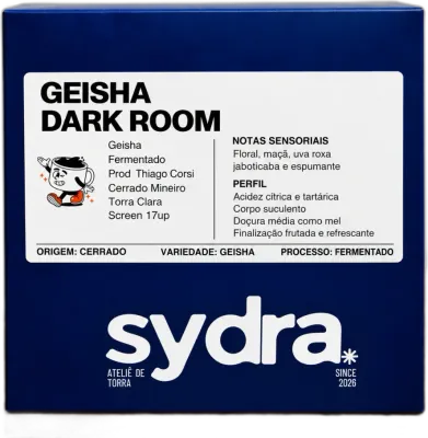 Geisha Dark Room, da torrefação Sydra Cafés Especiais