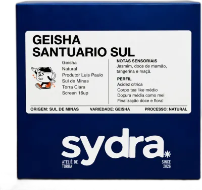 Geisha Santuario Sul, da torrefação Sydra Cafés Especiais